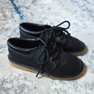 Lamour Boys Size 12 Tyler Leather Lace Up Shoes Oxfoed Flats Black Little Kids
